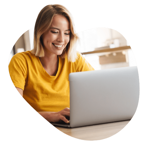 Woman working at laptop