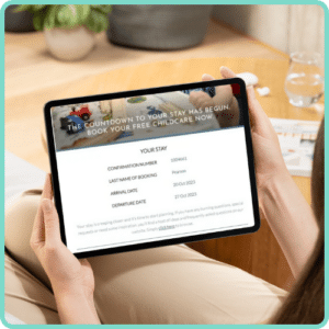 Example of Pre-Arrival Email on Tablet
