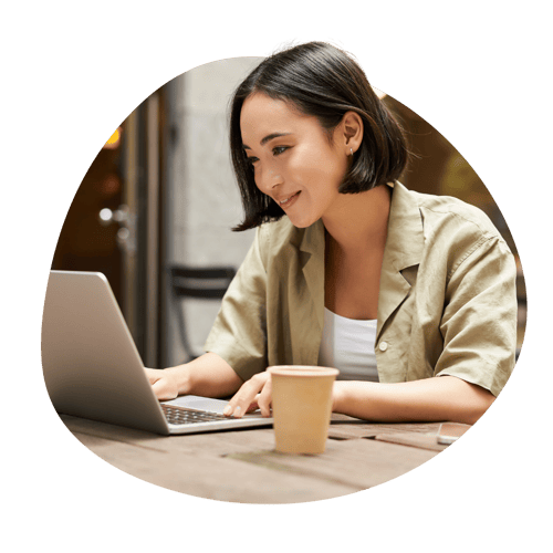 Woman looking at computer