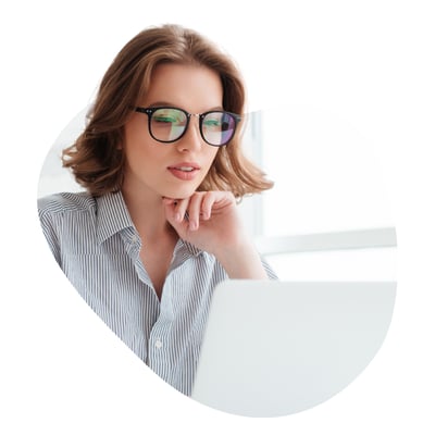 Woman looking at computer